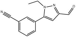 Benzonitrile, 3-(1-ethyl-3-formyl-1H-pyrazol-5-yl)- (9CI),777952-87-1,结构式