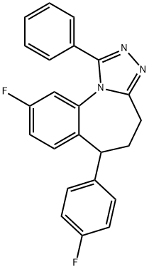 4H-(1,2,4)Triazolo(4,3-a)(1)benzazepine, 5,6-dihydro-9-fluoro-6-(4-flu orophenyl)-1-phenyl- 结构式