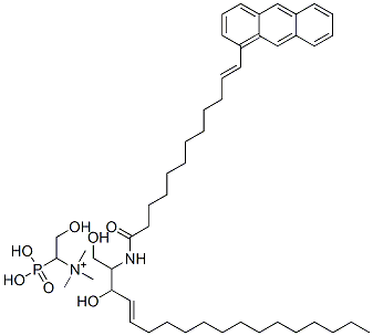 N-12-(anthryl)-11-dodecenoylsphingosine-1-phosphorylcholine Struktur