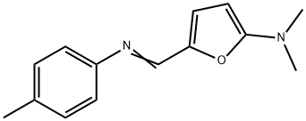 2-Furanamine,  N,N-dimethyl-5-[[(4-methylphenyl)imino]methyl]- 化学構造式