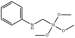 (N-フェニルアミノ)メチルトリメトキシシラン 化学構造式