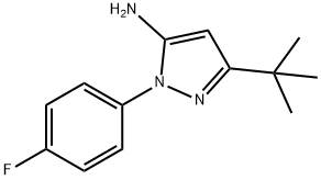 3-TERT-BUTYL-1-(4-FLUOROPHENYL)-1H-PYRAZOL-5-AMINE, 778611-16-8, 结构式
