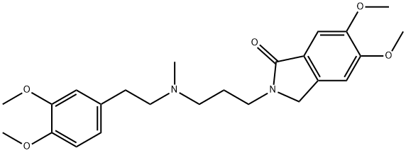 2-[3-[[2-(3,4-ジメトキシフェニル)エチル]メチルアミノ]プロピル]-2,3-ジヒドロ-5,6-ジメトキシ-1H-イソインドール-1-オン 化学構造式