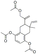 Diacetic acid 6-[1-[(acetyloxy)methyl]ethenyl]-7-ethenyl-5,6,7,8-tetrahydro-7-methylnaphthalene-1,4-diyl ester 结构式