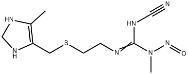 Guanidine, 2-cyano-1-methyl-3-(2-(((4-methyl-4-imidazolin-5-yl)methyl) thio)ethyl)-1-nitroso-|