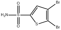 4,5-ジブロモチオフェン-2-スルホンアミド 化学構造式