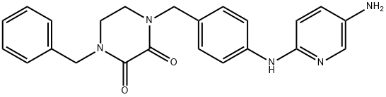 1-[[4-[(5-aminopyridin-2-yl)amino]phenyl]methyl]-4-benzyl-piperazine-2 ,3-dione,77917-05-6,结构式