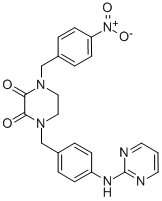 2,3-Piperazinedione, 1-((4-nitrophenyl)methyl)-4-((4-(2-pyrimidinylami no)phenyl)methyl)- 化学構造式