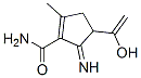 1-Cyclopentene-1-carboxamide,  4-(1-hydroxyethenyl)-5-imino-2-methyl- 化学構造式