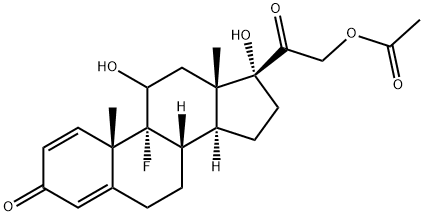 9-Fluoro-11,17,21-trihydroxypregna-1,4-diene-3,20-dione 21-acetate Struktur