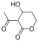 2H-Pyran-2-one, 3-acetyltetrahydro-4-hydroxy- (9CI) 化学構造式