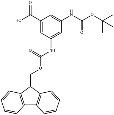 BOC-3-氨基-5-(FMOC-氨基)苯甲酸, 779335-06-7, 结构式