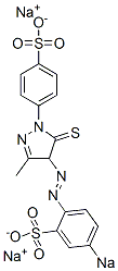4-[4,5-ジヒドロ-3-メチル-4-[(4-ソジオスルホフェニル)アゾ]-5-チオキソ-1H-ピラゾール-1-イル]ベンゼンスルホン酸ナトリウム 化学構造式