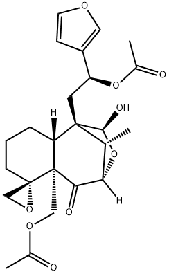 (1S,4S,5aS,6R,9aR,10S)-1-[(S)-2-Acetoxy-2-(3-furyl)ethyl]-5a-(acetoxymethyl)-1,2,7,8,9,9a-hexahydro-2-hydroxy-10-methylspiro[1,4-methano-3-benzoxepine-6(4H),2'-oxiran]-5(5aH)-one Structure