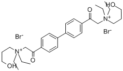 4,4'-Biphenylenebis(2-oxoethylene)bis(diethyl(3-hydroxypropyl)ammonium) dibromide 结构式