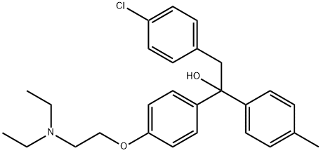 4-クロロ-α-[4-[2-(ジエチルアミノ)エトキシ]フェニル]-α-(4-メチルフェニル)ベンゼンエタノール 化学構造式