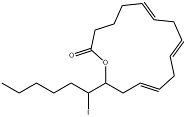 15-iodo-14-hydroxyeicosatrienoic acid, omega lactone Structure