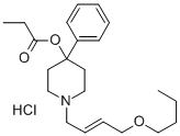 1-(4-Butoxy-2-butenyl)-4-phenyl-4-piperidinol propionate hydrochloride Struktur