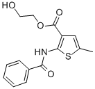 3-Thiophenecarboxylic acid, 2-(benzoylamino)-5-methyl-, 2-hydroxyethyl  ester Struktur