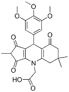 1,2,3,5,6,7,8,9-オクタヒドロ-9-(3,4,5-トリメトキシフェニル)-2,6,6-トリメチル-1,3,8-トリオキソ-4H-シクロペンタ[b]キノリン-4-酢酸 化学構造式