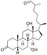 7 alpha,12 alpha-dihydroxy-3-oxo-5 beta-cholestan-26-al,78094-13-0,结构式