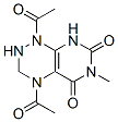 Pyrimido[5,4-e]-1,2,4-triazine-5,7(1H,6H)-dione,  1,4-diacetyl-2,3,4,8-tetrahydro-6-methyl- 结构式