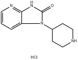 1,3-二氢-1-(4-哌啶基)-2H-咪唑并[4,5-B]吡啶-2-酮盐酸盐 结构式