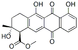 (1R)-2α,5,7-Trihydroxy-2-methyl-6,11-dioxo-1,2,3,4,6,11-hexahydronaphthacene-1β-formic acid methyl ester Struktur