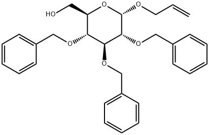 アリル2,3,4-トリ-O-ベンジル-Α-D-グルコピラノシド 化学構造式