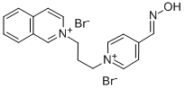 2-(3-(4-Formylpyridinio)propyl)isoquinolium dibromide oxime 化学構造式