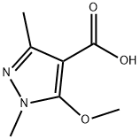 5-methoxy-1,3-dimethyl-1H-pyrazole-4-carboxylic acid Struktur