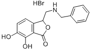3-Benzylaminomethyl-6,7-dihydroxyphthalide hydrobromide Structure