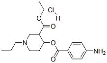 ethyl 4-(4-aminobenzoyl)oxy-1-propyl-piperidine-3-carboxylate hydrochl oride,78219-29-1,结构式