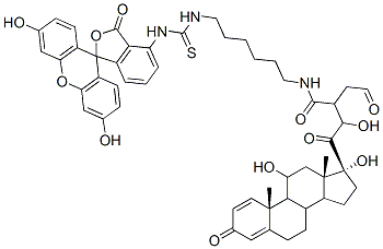 N-(prednisolone-21-succinylaminohexyl)-N'-fluoresceinyl-thiourea,78232-37-8,结构式