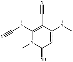 Cyanamide, [3-cyano-1,6-dihydro-6-imino-1-methyl-4-(methylamino)-2-pyridinyl]- (9CI) Struktur