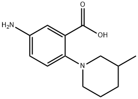 5-アミノ-2-(3-メチル-1-ピペリジニル)安息香酸 化学構造式
