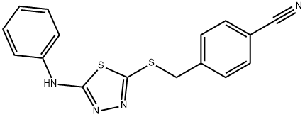 4-{[(5-anilino-1,3,4-thiadiazol-2-yl)sulfanyl]methyl}benzenecarbonitrile|