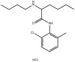 2-butylamino-N-(2-chloro-6-methyl-phenyl)hexanamide hydrochloride Structure