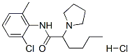 N-(2-chloro-6-methyl-phenyl)-2-pyrrolidin-1-yl-hexanamide hydrochlorid e Struktur