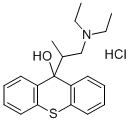 9H-Thioxanthen-9-ol, 9-(2-(diethylamino)-1-methylethyl)-, hydrochlorid e Struktur