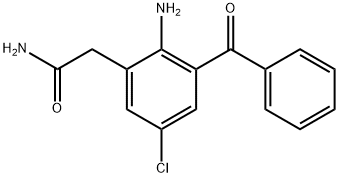 2-アミノ-3-ベンゾイル-5-クロロベンゼンアセトアミド 化学構造式