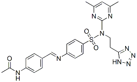 N-[4-[[[4-[[N-(4,6-Dimethyl-2-pyrimidinyl)-N-[2-(1H-tetrazol-5-yl)ethyl]amino]sulfonyl]phenyl]imino]methyl]phenyl]acetamide Structure