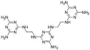 N,N'-bis[2-[(4,6-diamino-1,3,5-triazin-2-yl)amino]ethyl]-1,3,5-triazine-2,4,6-triamine Struktur