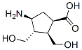 Cyclopentanecarboxylic acid, 4-amino-2,3-bis(hydroxymethyl)-, (1R,2S,3S,4S)- Struktur