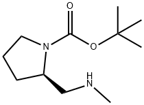 (2R)-2-[(甲基氨基)甲基]-1-吡咯烷羧酸叔丁酯 结构式