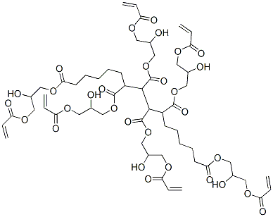 1,6,7,8,9,14-テトラデカンヘキサカルボン酸ヘキサキス(3-アクリロイルオキシ-2-ヒドロキシプロピル) 化学構造式