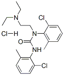 1,3-bis(2-chloro-6-methyl-phenyl)-1-(2-diethylaminoethyl)urea hydrochl oride Struktur