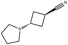 Cyclobutanecarbonitrile, 3-(1-pyrrolidinyl)-, trans- (9CI) Struktur