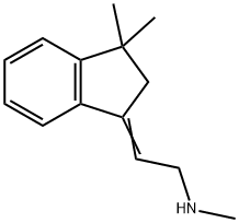 Ethanamine, 2-(2,3-dihydro-3,3-dimethyl-1H-inden-1-ylidene)-N-methyl- (9CI) Structure