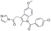 1-(4-chlorobenzoyl)-3-(2-(1H-imidazol-1-yl)-2-oxoethyl)-5-methoxy-2-methyl-1H-indole 化学構造式